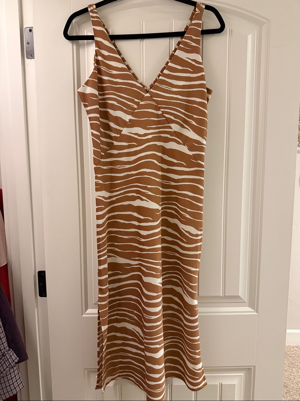 A NEW DAY CAMEL/CREAM MIDI DRES